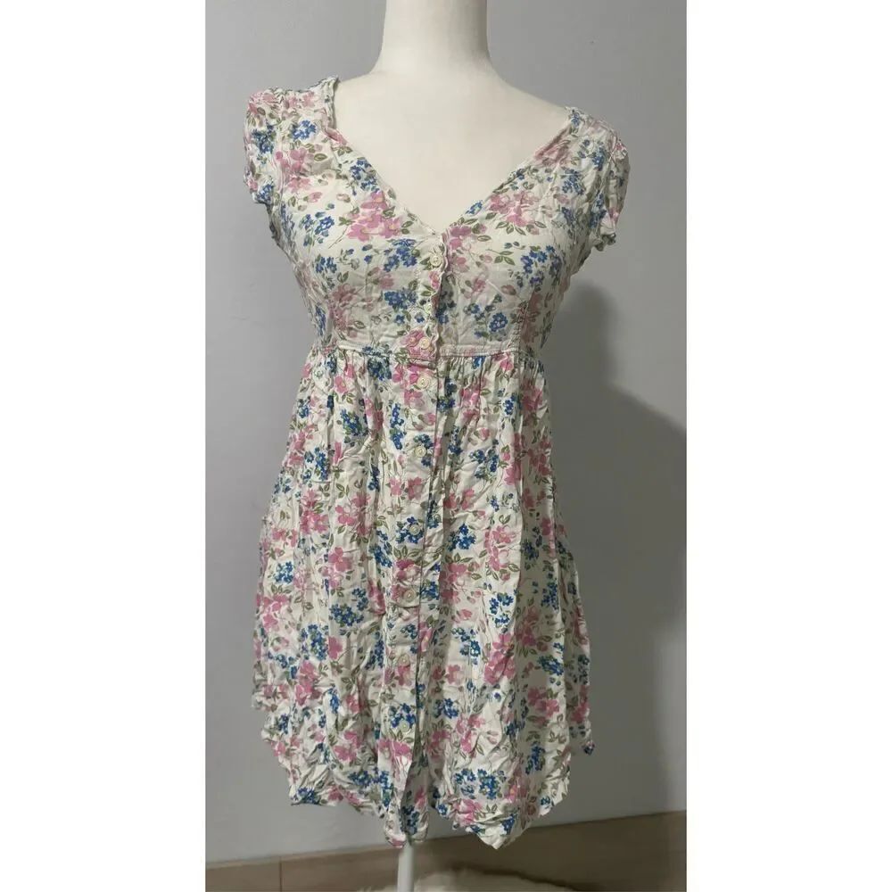 Denim & supply RL Pink floral baby doll sundress S/P